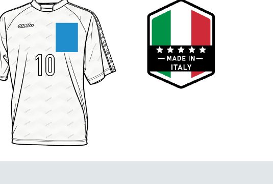白ジャージと Made in Italy バッジ